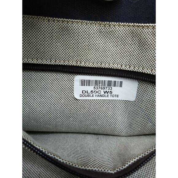 Dooney & Bourke Midnight Blue Canvas Leather Trim Top Handle Satchel Bag - Picture 12 of 12